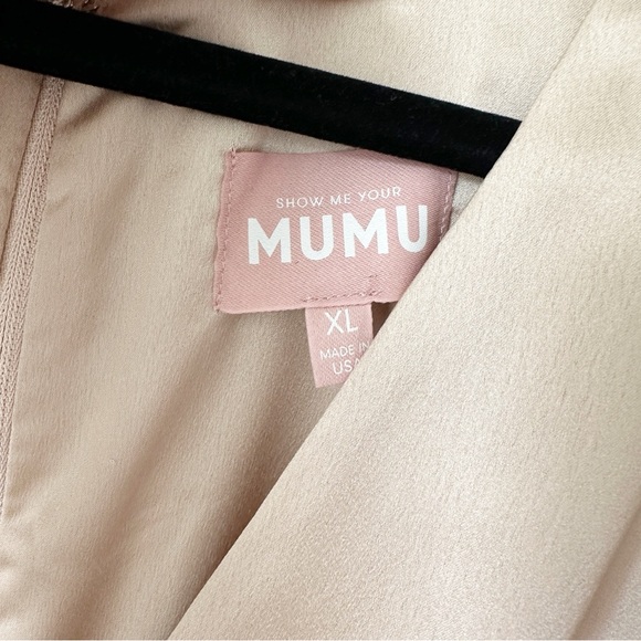 NEW Show Me Your Mumu Rome Twist Gown Maxi Dress in Champagne Luxe Satin XL - Picture 8 of 10